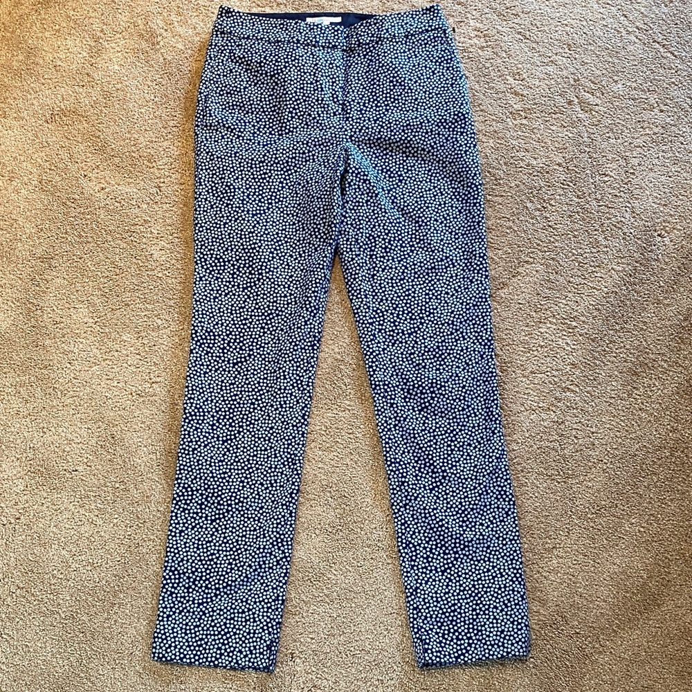 Boden Womens Richmond Pants US 6R Heron Blue Polka Dot